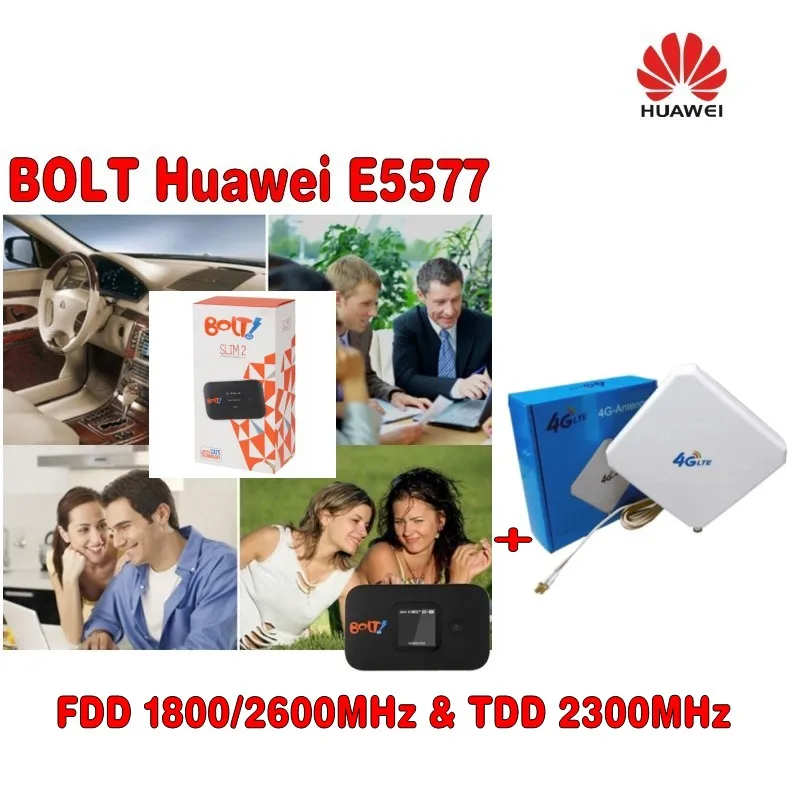  Unlock 150Mbps HUAWEI E5577 4G LTE Mobile WiFi Router Support LTE FDD And TDD Network + two TS9 con