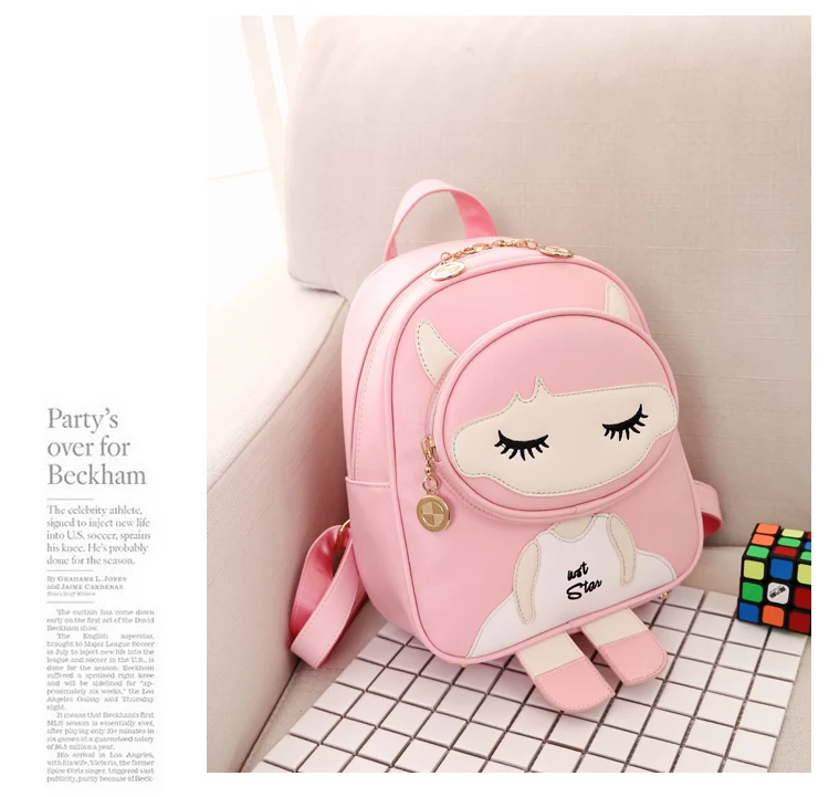 Waliicorners Cute cartoon backpack for children PU leather schoolbag for teenage girls Lovely shoulder bag backpacks female Daypack Black 20 Cute cartoon backpack for children PU leather schoolbag for teenage girls Lovely shoulder bag backpacks female Daypack (5)