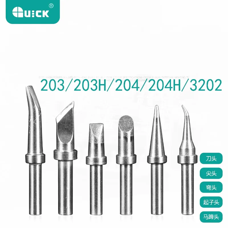 Original QUICK 200-K IronTips For The QUICK 203 / 203H / 204 / 204H / 3202 / 203D / 376D / 712 Soldering Station Iron Head afbeelding