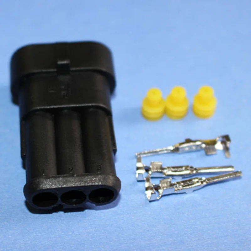 10sets DJ7031 1.5 11 Auto Male Terminal Connection Sets 3Pin HID