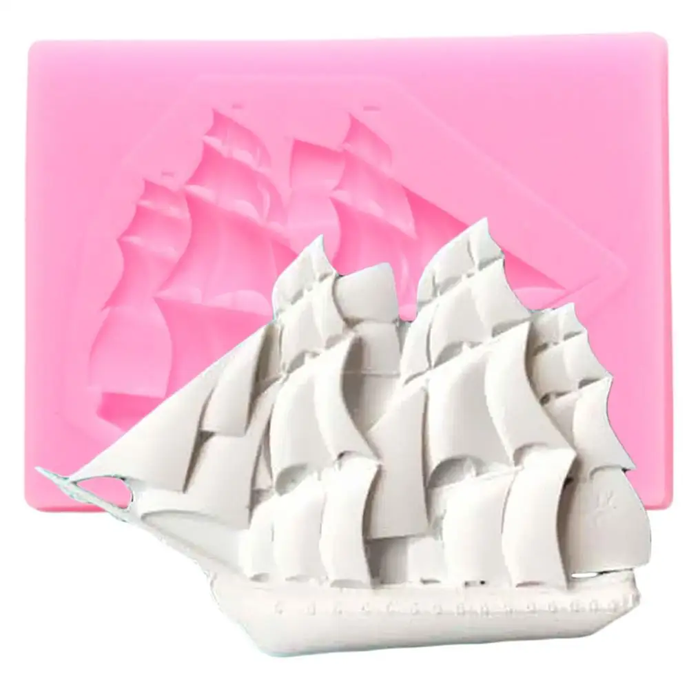 

3D Sailboat Silicone Mold Resin Clay Fondant Molds DIY Cake Decorating Tools Kitchen Baking Cupcake Chocolate Sugarcraft Moulds