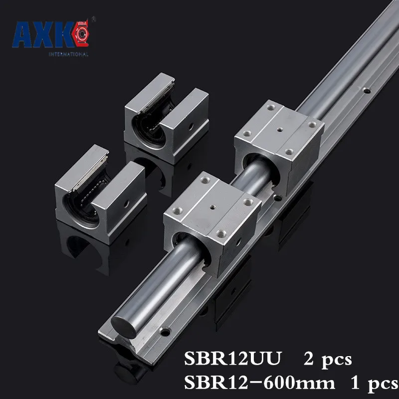 

Axk Free Shipping Sbr12 12mm Rail Length 600mm Linear Guide With 2pcs Sbr12uu Set Cnc Router Part Linear Rail