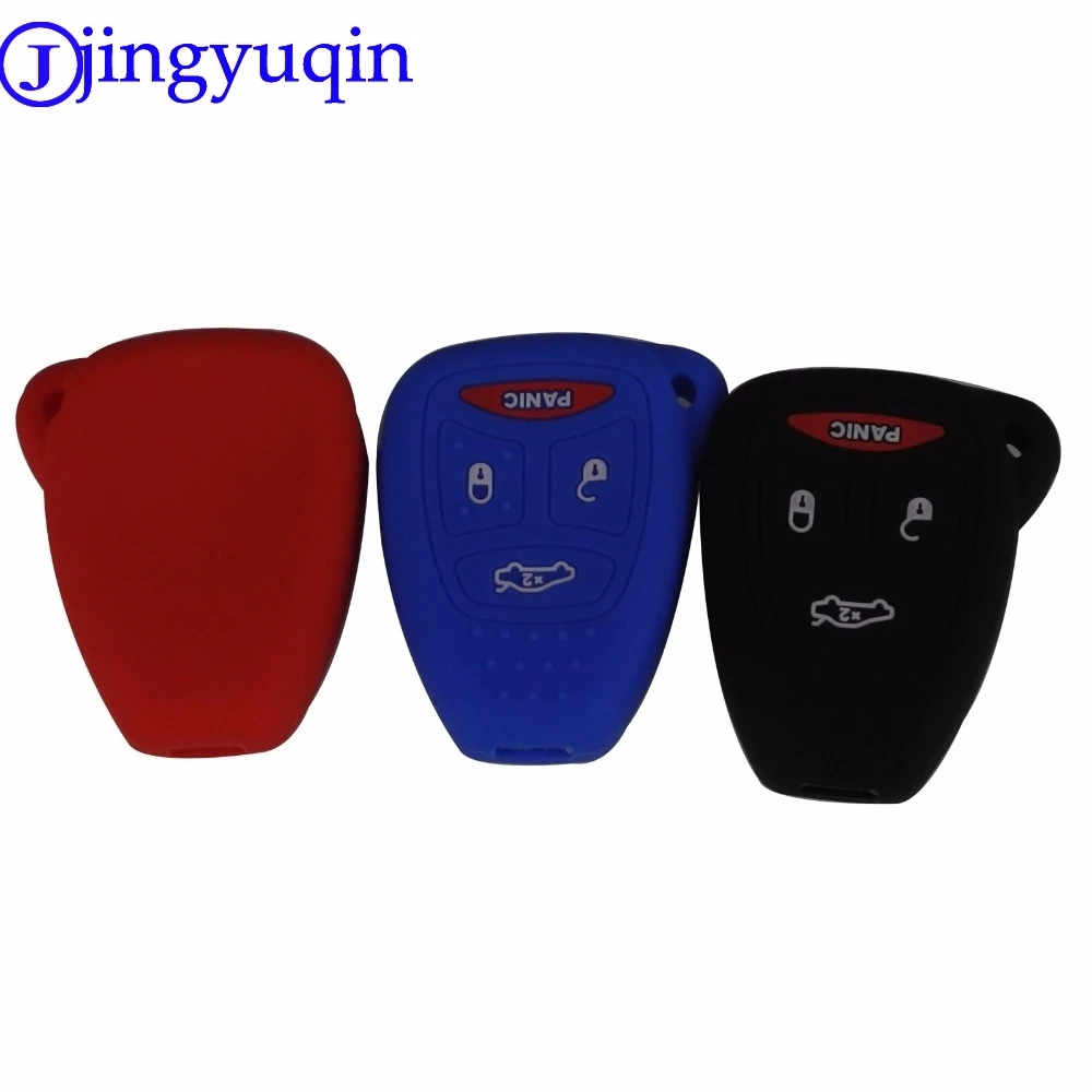 

jingyuqin Silicone 4 Buttons Remote Key Case Cover For Dodge Charger Durango Magnum Chrysler 300 Aspen Jeep Commander Grand