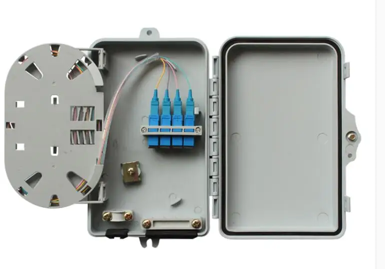 

FTTH 4 Core Fiber Optic Termination Box 4 port optical fiber distribution box FTTX Fiber Optic Box Splitter Box