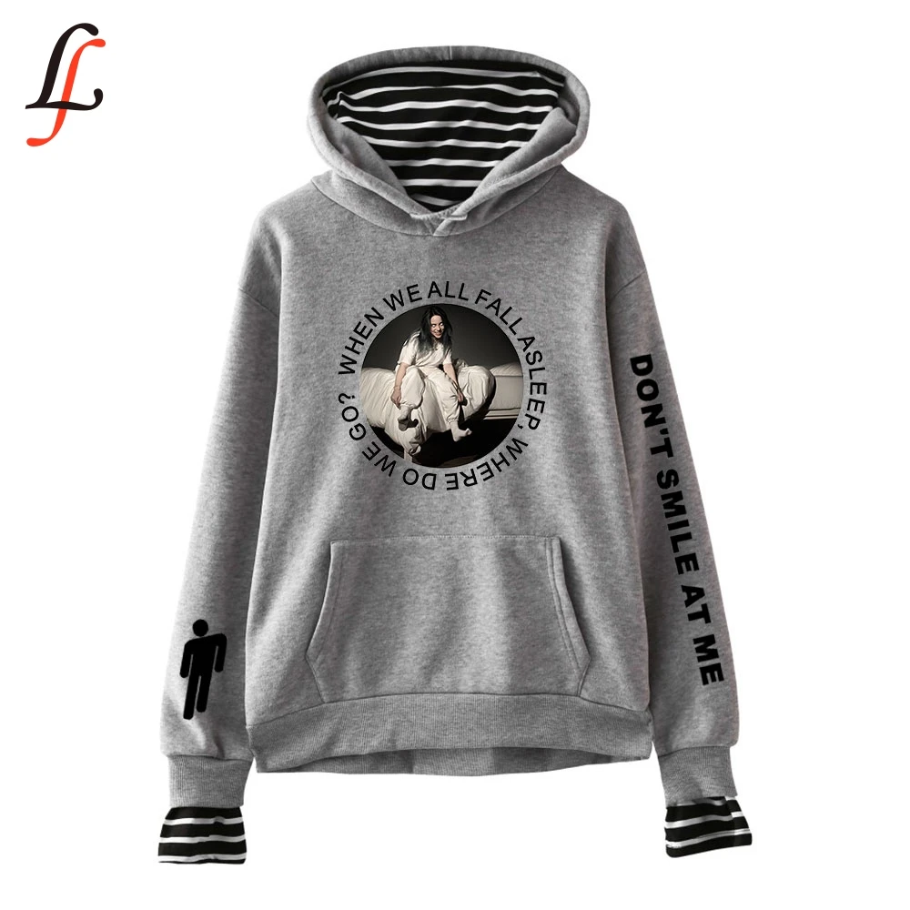 Billieeilish Billie eilish harajuku женские поддельные толстовки из двух частей stweatshirts Осенние теплые толстовки с длинным рукавом горячая Распродажа Топы