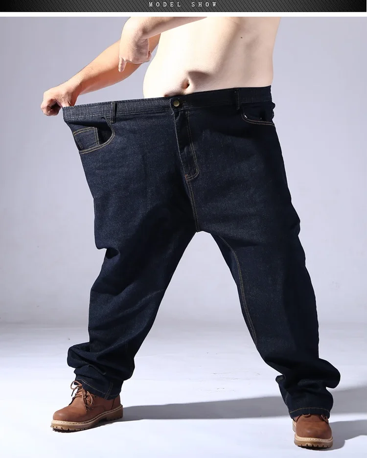 Мужские джинсы большого размера 9XL 10XL 11XL 12XL, джинсы с высокой талией, мужские джинсовые брюки, прямые джинсы 62 64 66, эластичные джинсы