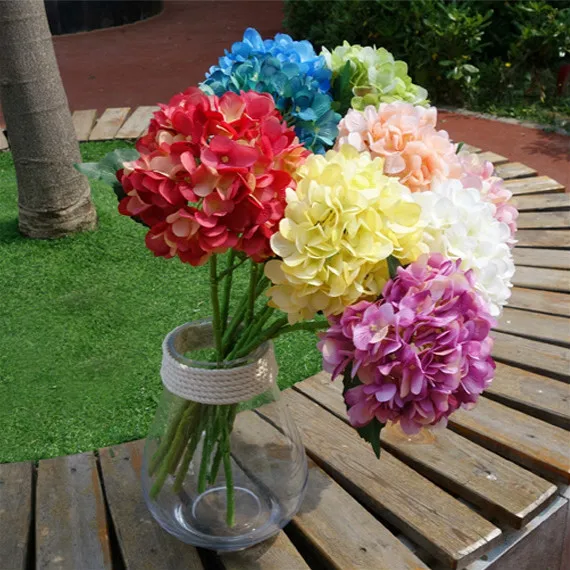 Us 45 0 16cm Large Hydrangeas Wedding Decoration Table Centerpieces White Red Blue Purple Green Turquoise Pink In Artificial Dried Flowers From