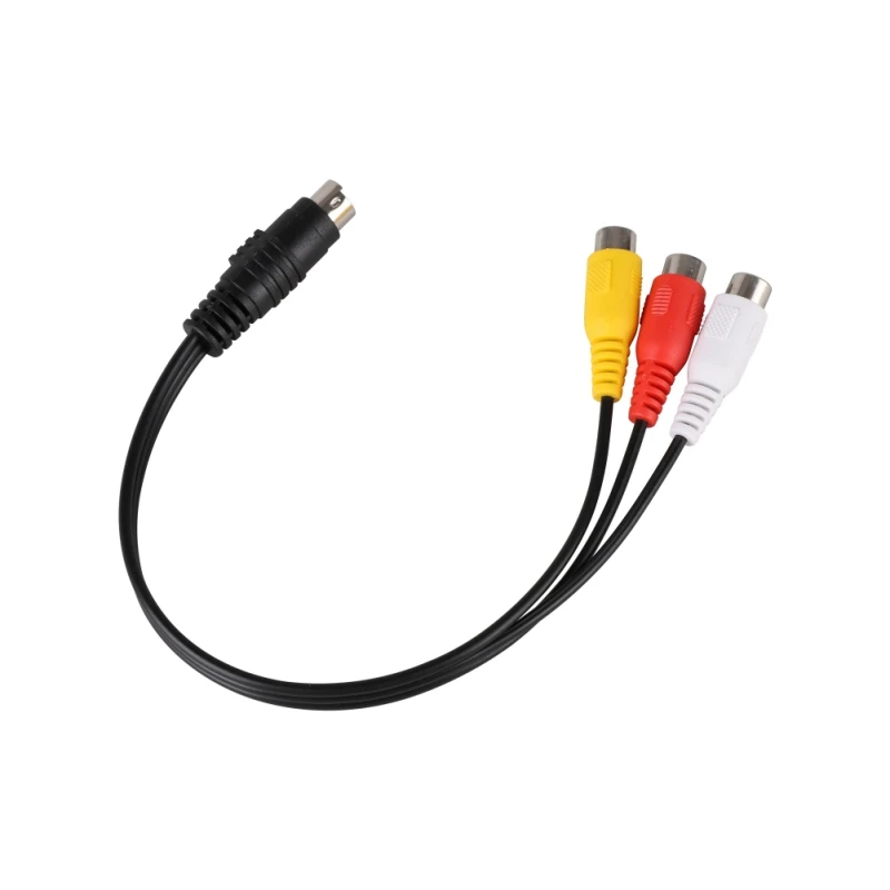 Аудиокабель 4 Pin S Video на 3 RCA Female TV адаптер кабель для ноутбука с гнездовым портом и