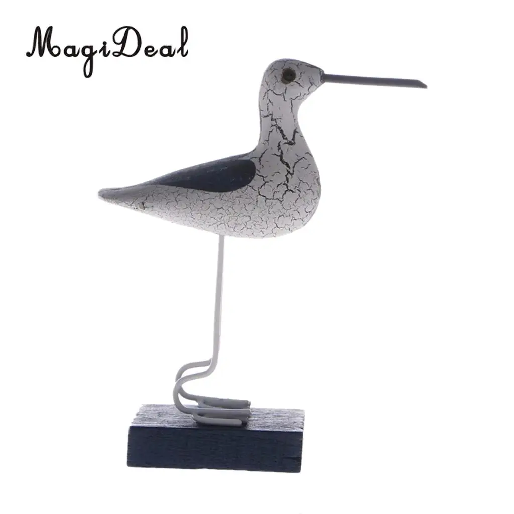 MagiDeal 3Pcs Mediterranean Wooden Nautical Seagull Model Decor Home Office Living Room Hotel Table DIY Desktop Ornament Gift