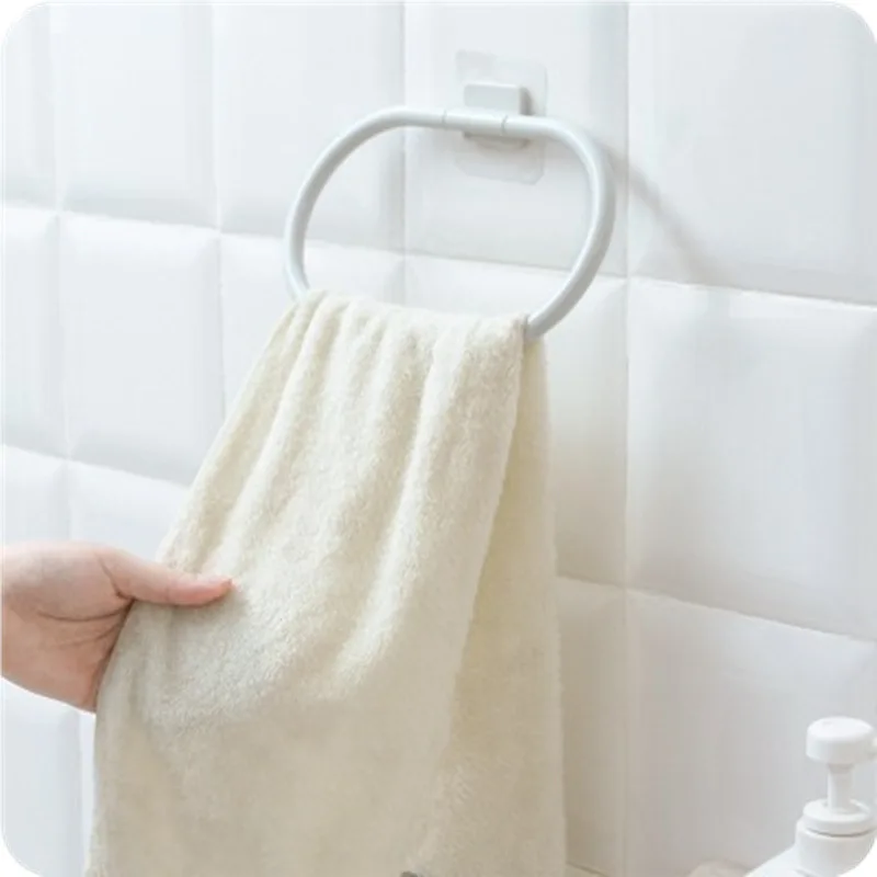 

Bathroom hardware toilet towel ring suction wall type plastic towel rack, kitchen sink towel ring white towel rack