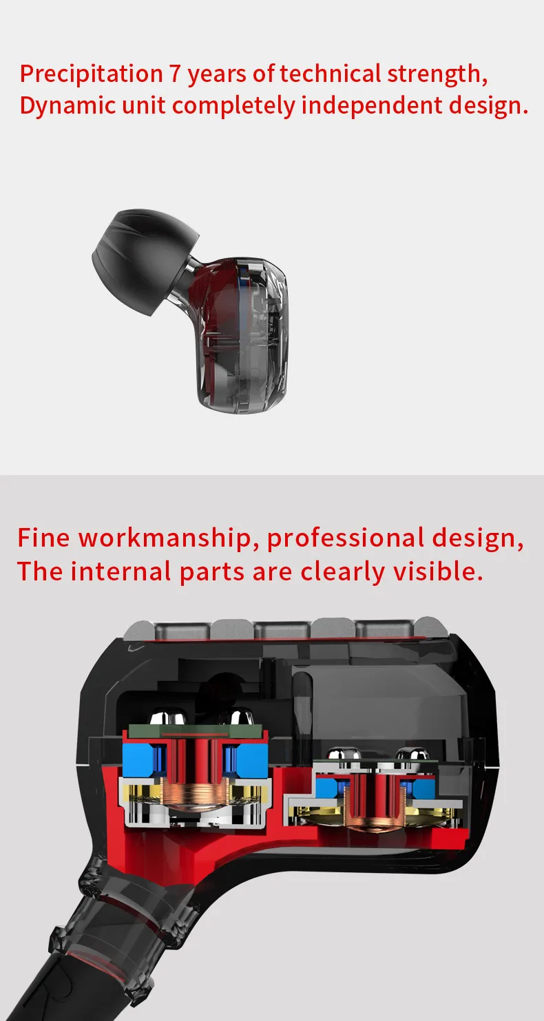 Genuine New Original QKZ KD8 Double Unit Drive In Ear Earphone Bass Subwoofer Earphone HIFI DJ Monito Running Sport Earphone (5)