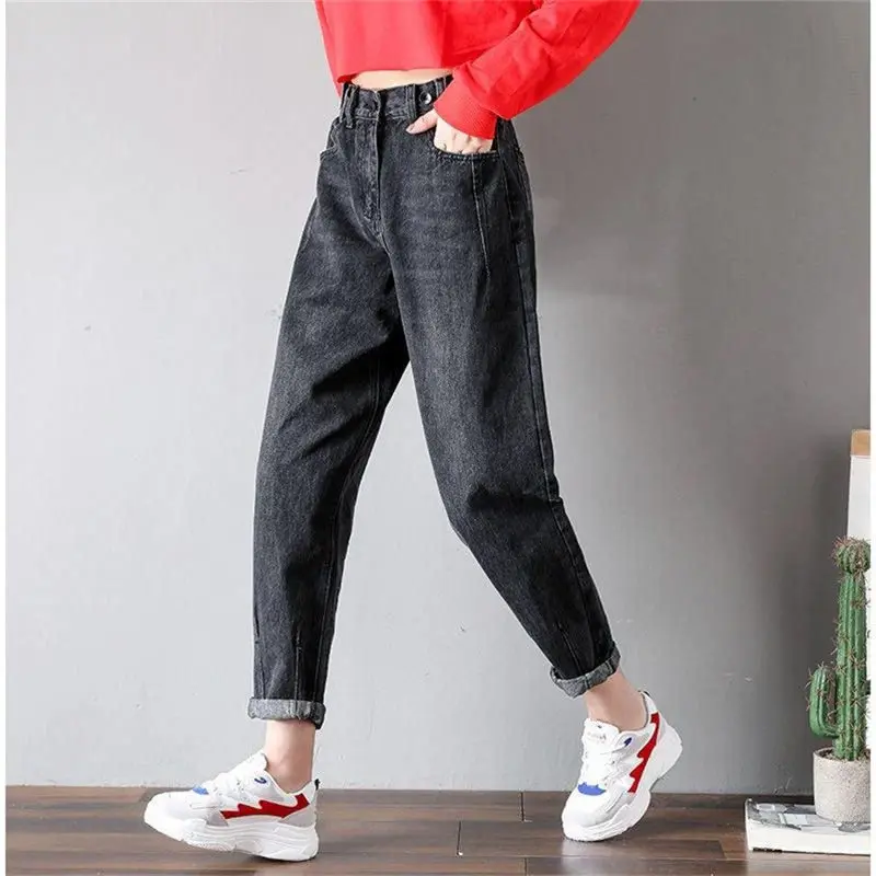 Vintage Plus Size Mom Jeans Casual High Waist Jeans Femme Denim Harem Pants Elastic Streetwear Boyfriend Jeans For Women Q1370 Vintage Plus Size Mom Jeans Casual High Waist Jeans Femme Denim Harem Pants Elastic Streetwear Boyfriend Jeans For Women Q1370