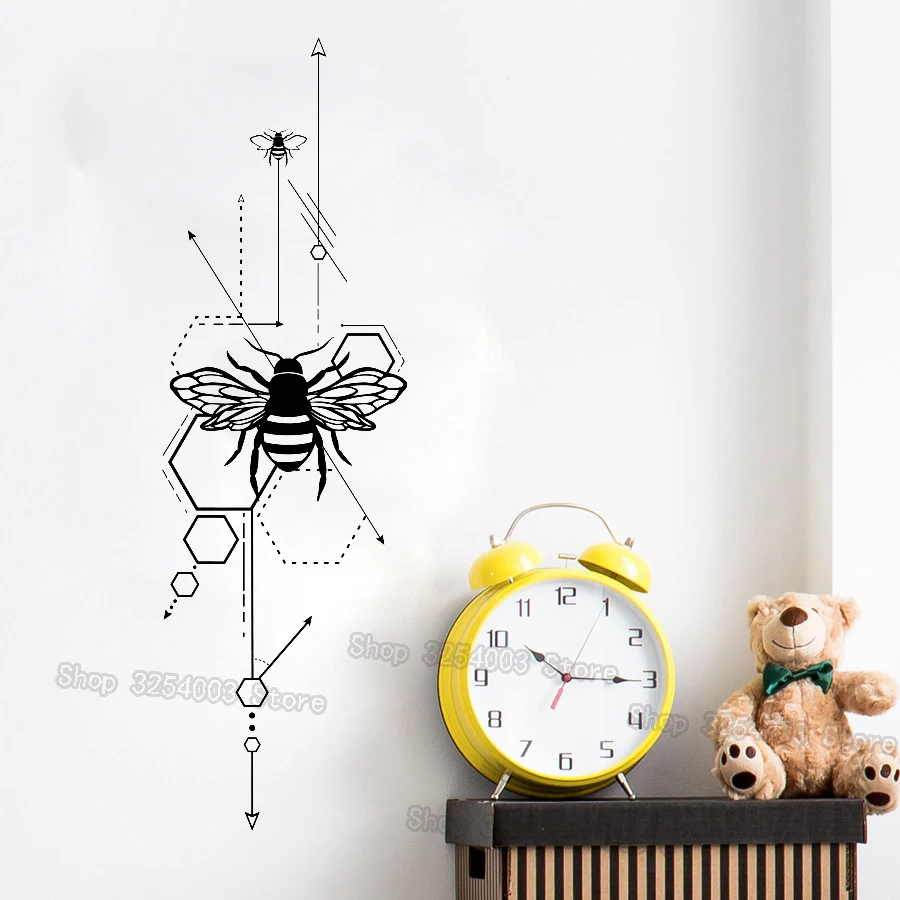 Геометрические Сотовые и анатомические пчелы настенные наклейки домашний декор