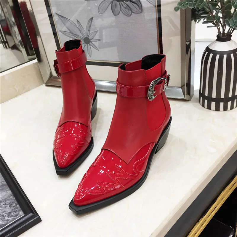 Feminino Rom Mujer Damen Ferse Pic Sapato as Frauen Pic Flut Schuhe As Metall Leaher Botas Spitz Chunky Neue Mode Stiefel Zcyd1qFRZ