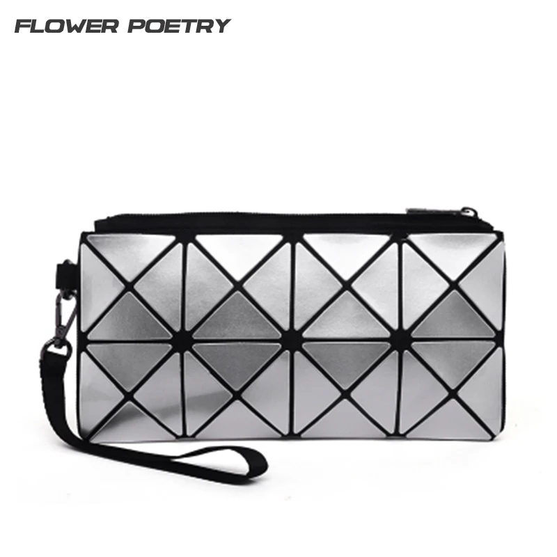 

Fashion Geometric Zipper Cosmetic Bag Women Laser Flash Diamond Leather Makeup Bag Ladies Cosmetics Organizer for Teenage Girl