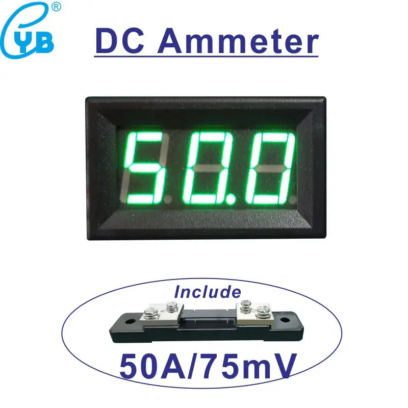 Buy DC 0 50A LED Digital Ammeter 50A 75mV with Shunt Amp Panel Meter Current