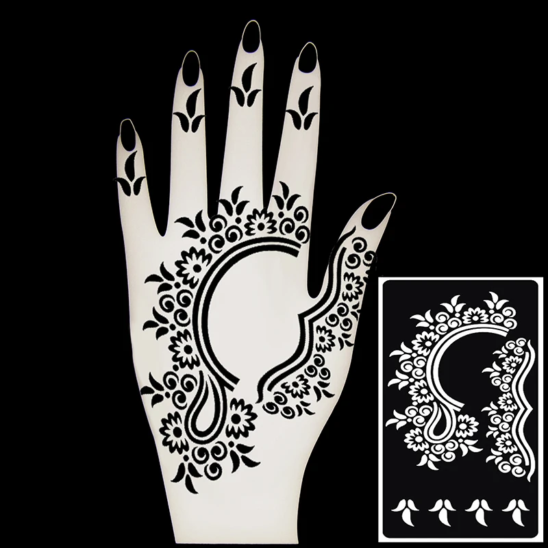 3 шт. трафареты Mehndi hna для женщин краски тела и лица художественные шаблоны
