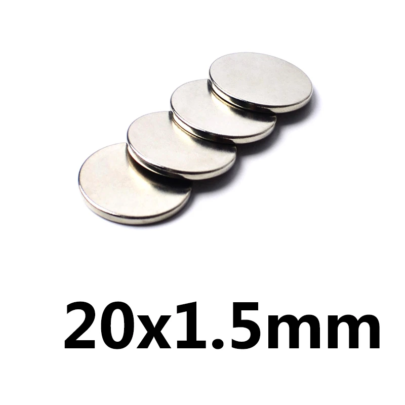 

10pcs 20 x 1.5 mm Strong Neodymium Magnet N35 20*1.5mm Round Rare Earth Permanet Magnets Super Strong Rare Earth Magnets