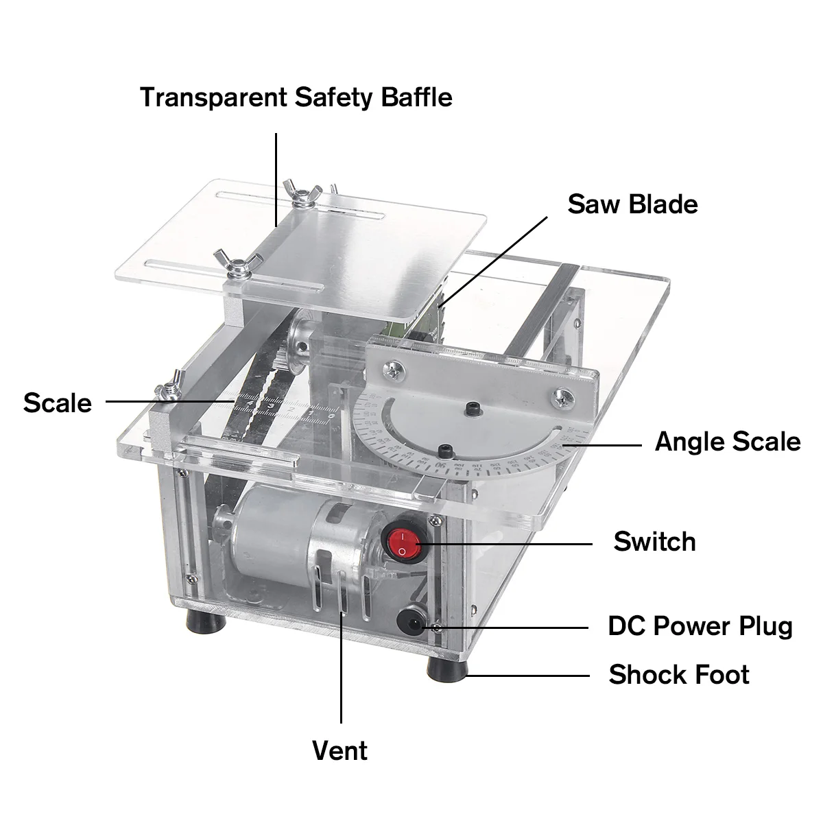 Portable 7000rpm Mini Table Saw Handmade Woodworking Bench Saw Diy