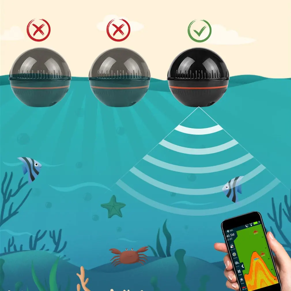Портативный рыболокатор Bluetooth беспроводной гидролокатор сенсор цифровой ЭХОЛОТ глубина морского озера устройство обнаружения рыбы эхолот