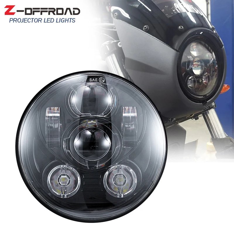 

Black/chrome 5.75 LED headlight 5.75INCH motorcycle headlamp 5-3/4" LED Headlight for '15-'17 Indian Scout Street Triple