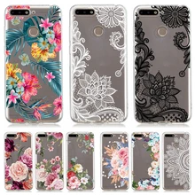 Чехол для Coque Huawei P20 Lite P30 Pro Mate 20 Lite Honor 10 7A 7C Pro P Smart Y6 Чехлы цветок Мягкий силиконовый чехол