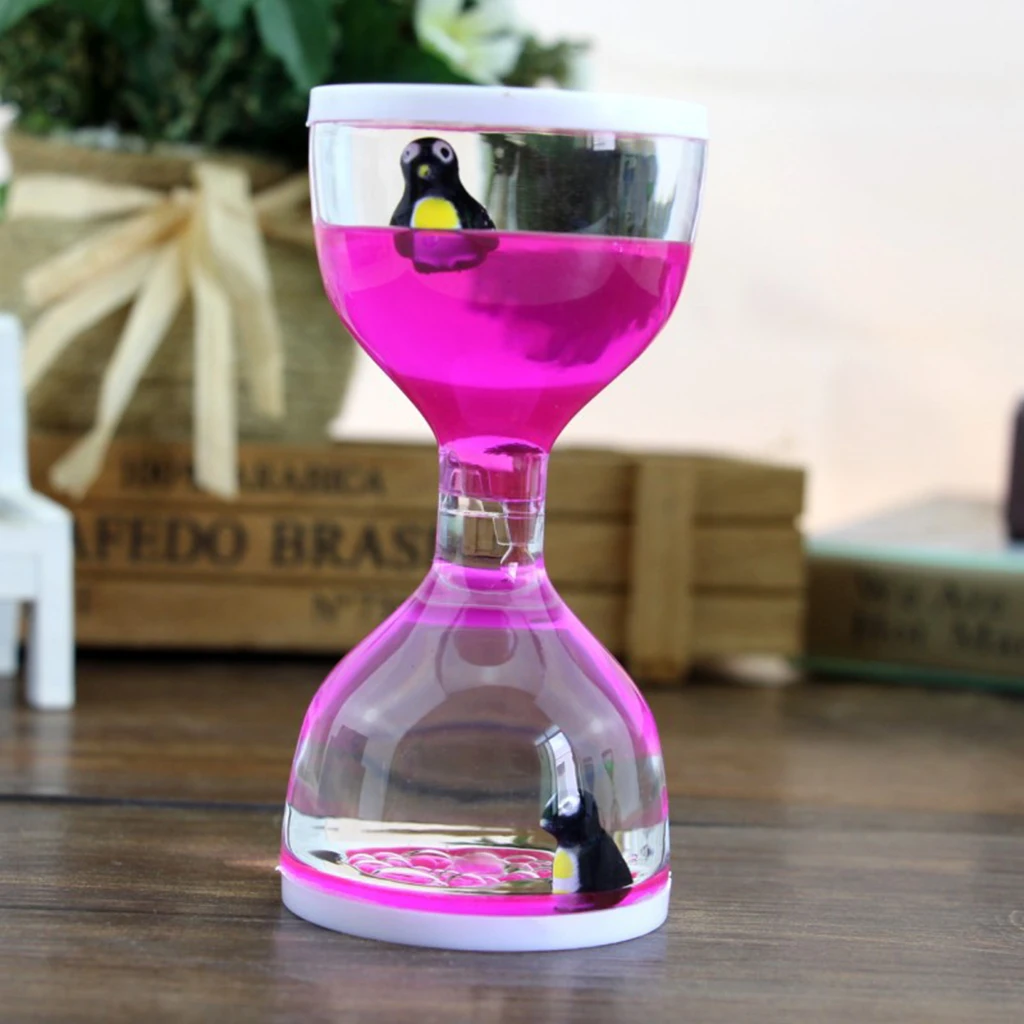 

Dolphin Liquid Motion Bubble Timer Floating Oil Hourglass - Sensory Fidgeting Toys for Kids Home Desk Decor Ornaments Pink