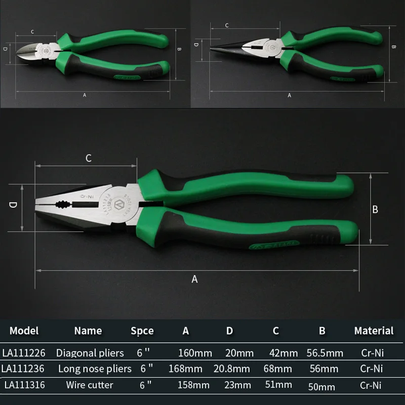 LAOA 3 шт. Cr-ni провод кусачки Длинные плоскогубцы многофункциональный боковой резак - Цвет: 3pcs as pictures