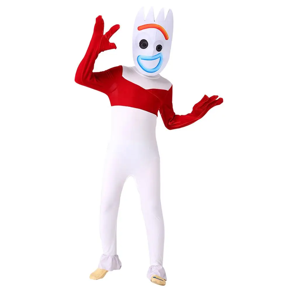 

Toy Story 4 Forky Cosplay Costume Kid Jumpsuit Outfits Mask Full Set for Child Children Halloween Carnival Costumes