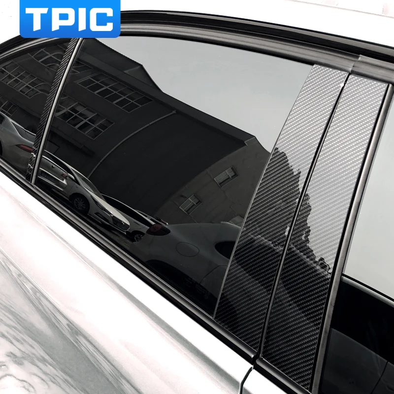 TPIC углеродное волокно, автомобильные окна B C столбы, авто наклейки, накладки для автомобиля, Стайлинг для mercedes w204 C E класс GLA GLC, аксессуары