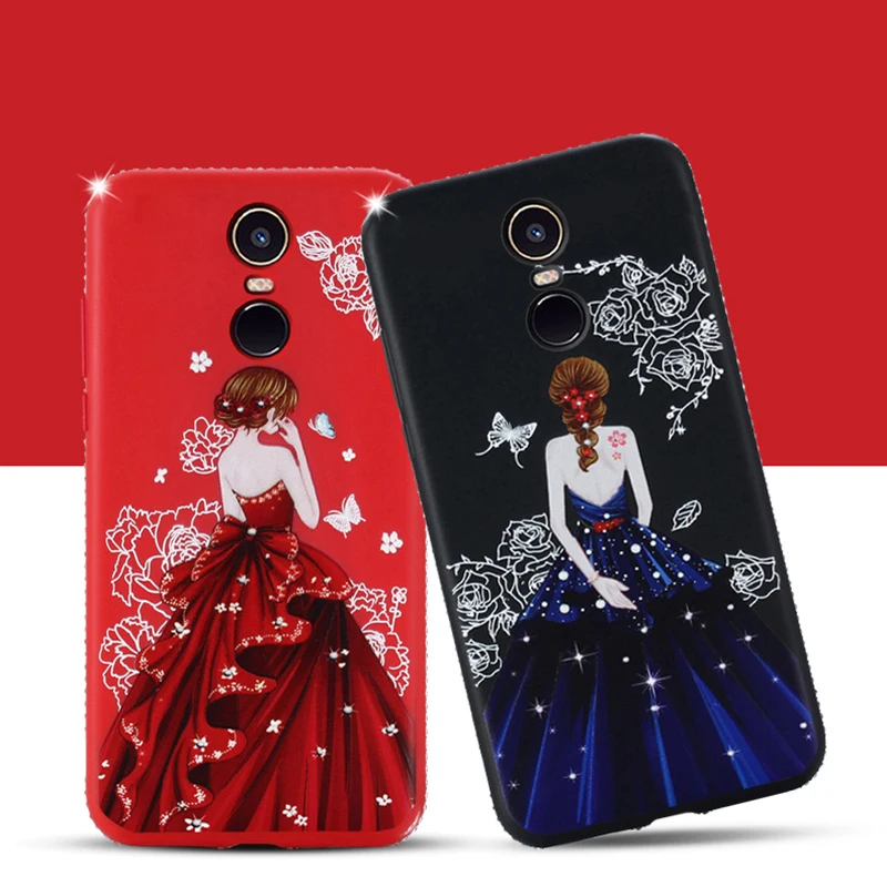 dress girl silicone case redmi 5 plus (4)