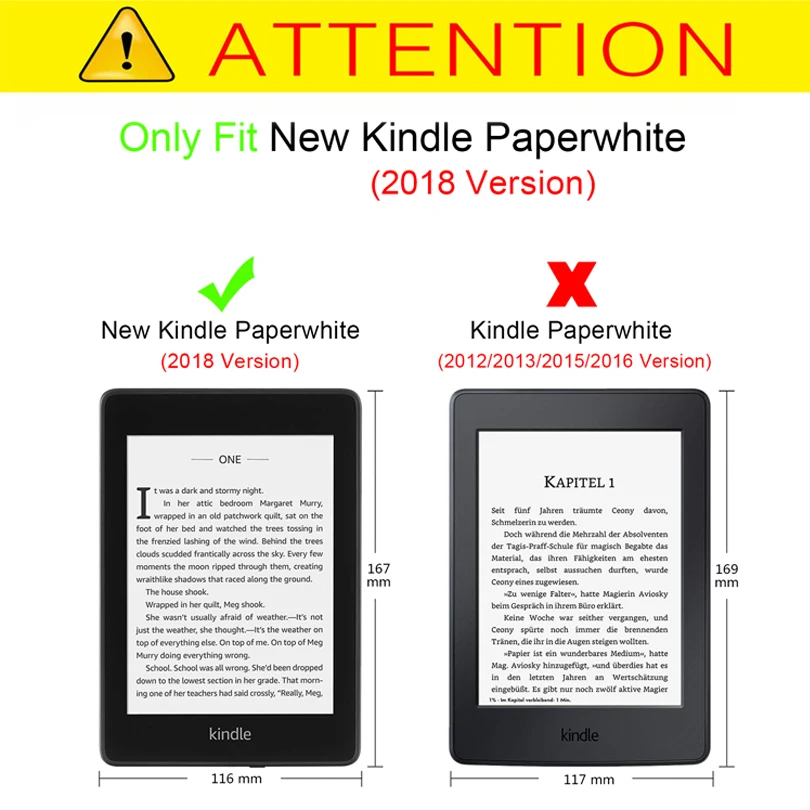 Умный чехол с функцией сна/пробуждения для Amazon Kindle Paperwhite выпущенный в 2018 году из