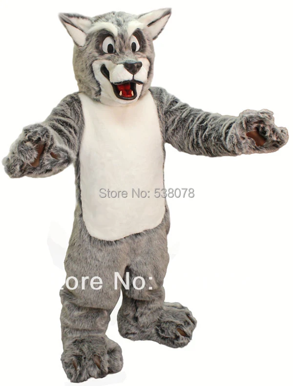 

Friendly Wolf Mascot Costume Adult Cartoon Character Wild Animal Theme Carnival Party Mascotte Costume Kit Suit Free Ship SW888