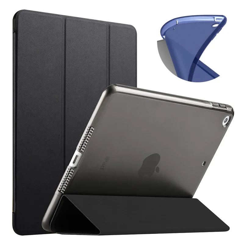

New Tablet Cover for iPad 2018 2017 9.7 Case Smart Flip Stand Soft TPU A1822 A1893 Cover for iPad 9.7 2017 2018 Smart Flip Cover