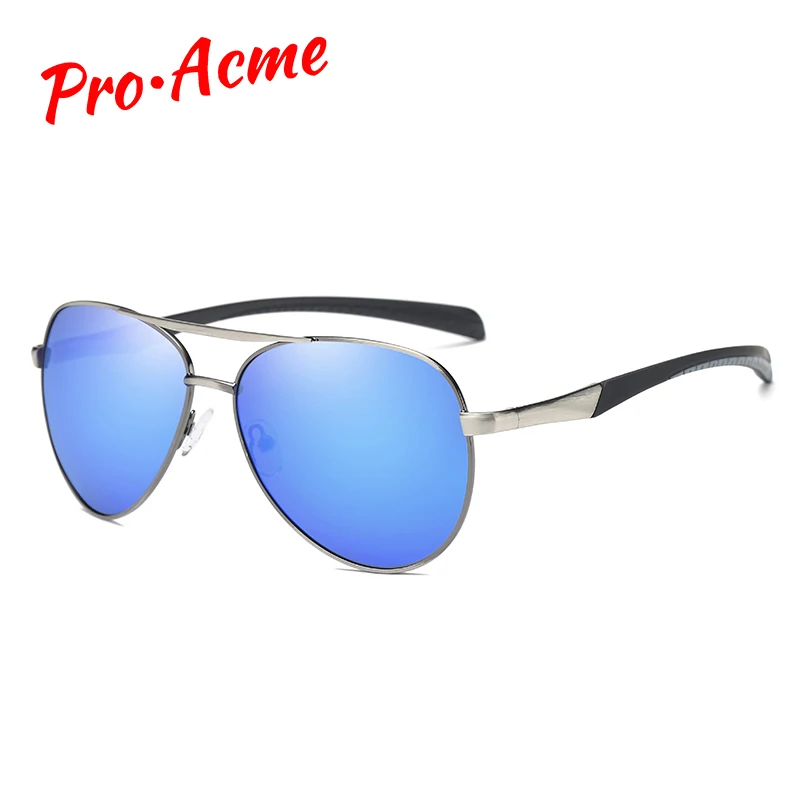 Pro Acme, новинка, Мужские поляризационные солнцезащитные очки пилота, фирменный дизайн, зеркальное покрытие, очки для вождения, солнцезащитные очки пилота, UV400 CC0524