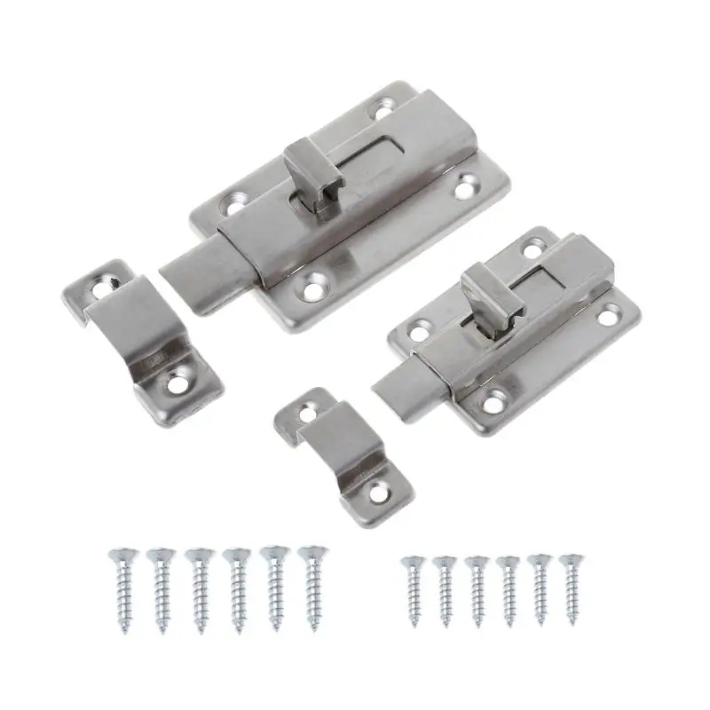 

Stainless Steel Spring Latch Slide Door Lock Security Gate Barrel Bolt Padlock