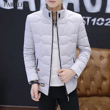 Крутая Студенческая зимняя куртка для мужчин и мальчиков, новинка года, модная мужская теплая куртка с хлопковой подкладкой, пальто, брендовая мужская верхняя одежда на молнии с воротником-стойкой