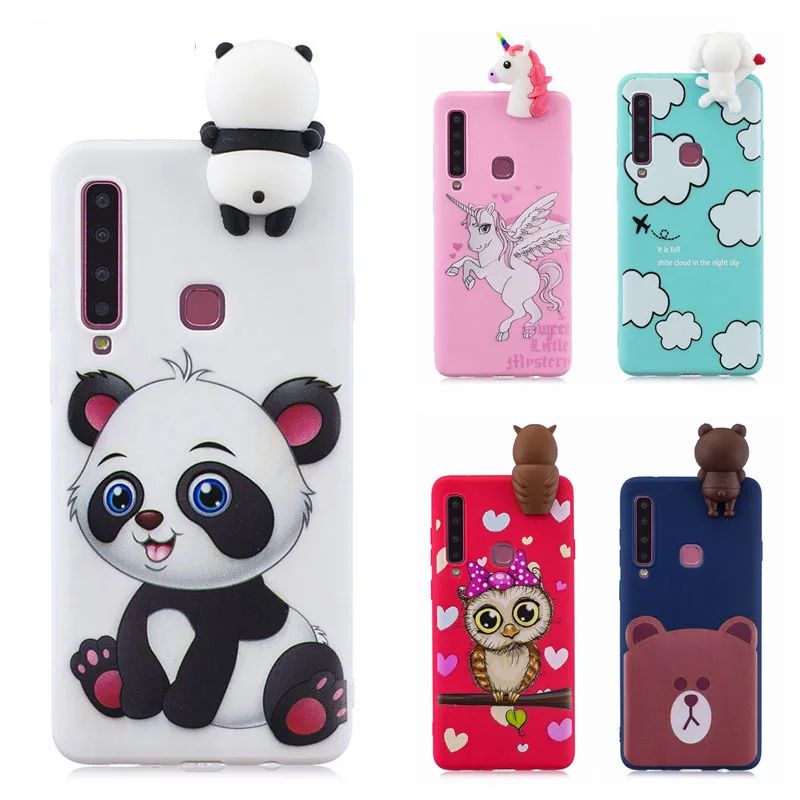 

etui for Samsung A7 2018 Case Galaxy A9 Case 3D Panda Unicorn Silicone Cover for Samsung Galaxy A7 A9 A8 A6 Plus A3 A5 2017 Case