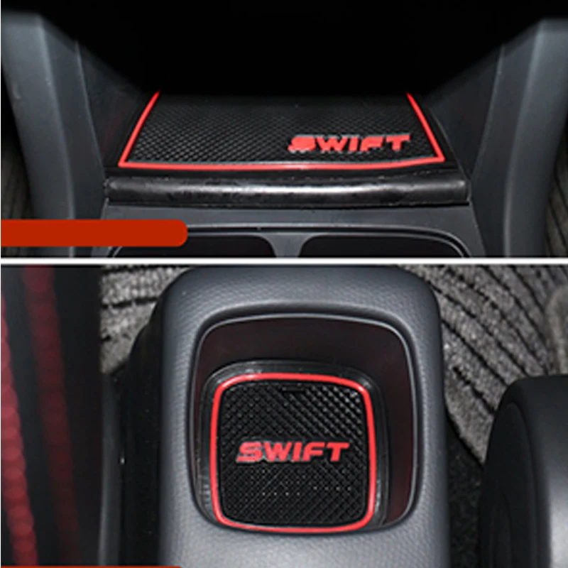 OVERE Car Cup Mat Door Gate Slot Pad Storage Box Mat accessori per Suzuki Swift 2005-2012 2013 2014 accessori