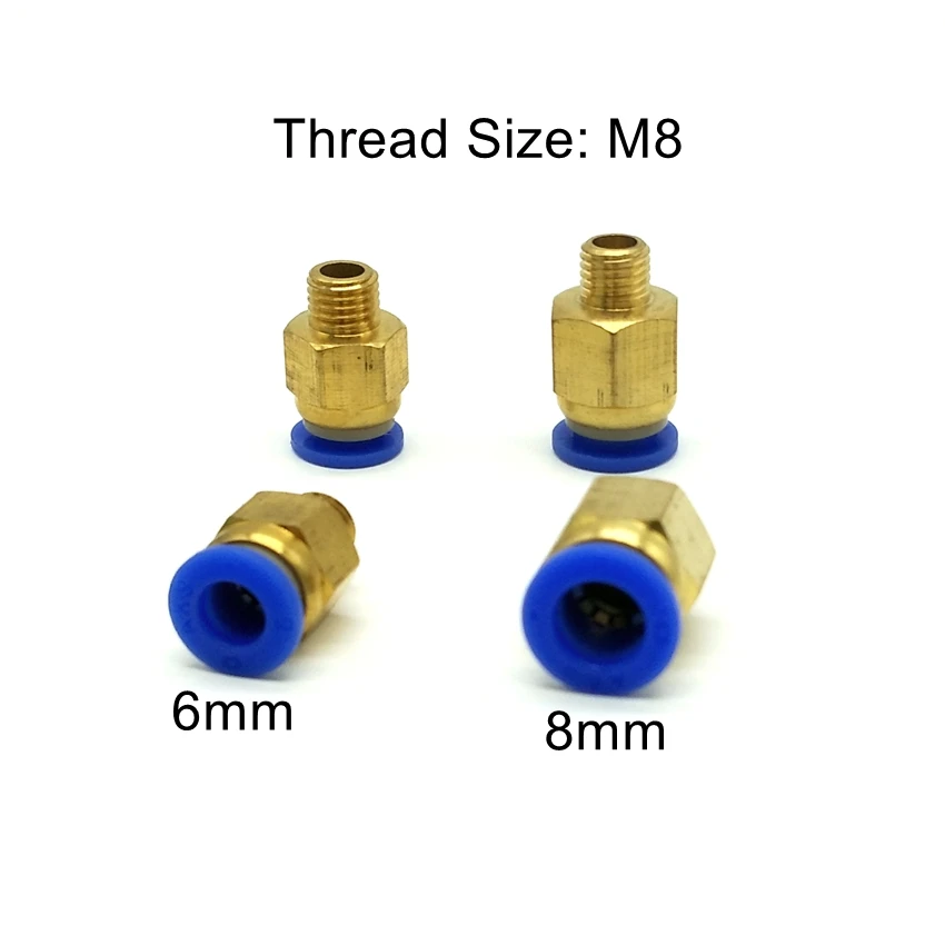 

10pcs/lot Pneumatic fittings M8 Thread 6mm 8mm Tube OD. Quick Joint Connector PC6-M8 PC8-M8 Male Straight Connector