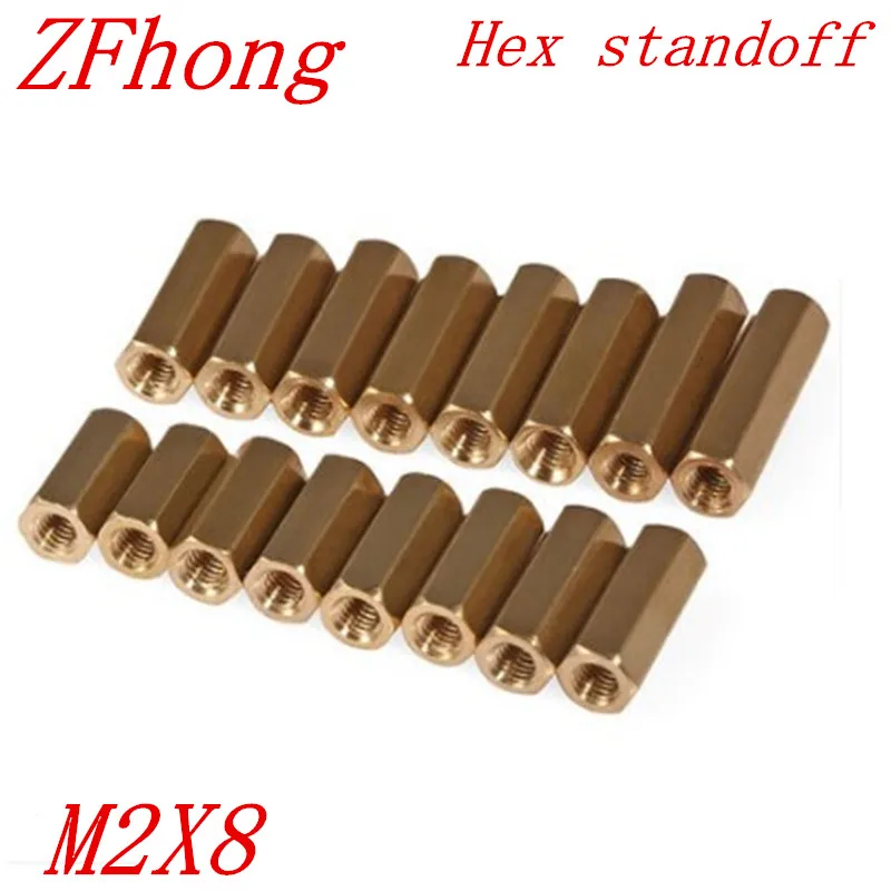 1000pcs M2*8 M2x8 female Female Brass Hex Standoff Spacerin Screws