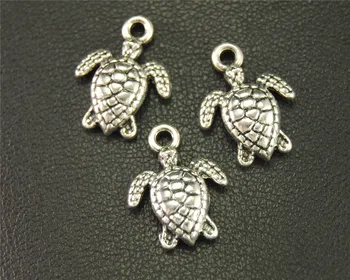 

30 pcs Silver Color Turtle Charm DIY Metal Bracelet Necklace Jewelry Findings A880