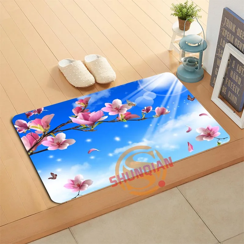 Пользовательские природа цветы коврик для ванной коврики для ног Pad Home Decor Ванная комната коврики дверной коврик A320#79