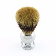 Щетка для бритья для волос барсука, мягкие волосы из нержавеющей стали, серебристая ручка, Парикмахерская, для мужчин, для лица, щетка для чистки бороды, 1 шт./лот, Новинка