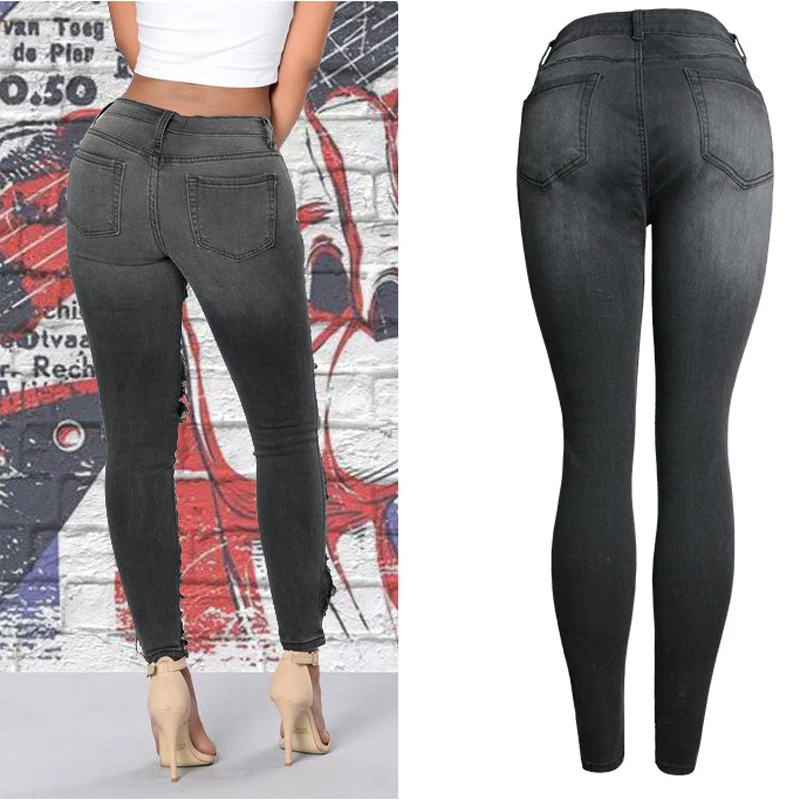 Womens Skinny Jeans Automotive Designer European Women Jeans Black Winter Plus Denim Pants Street Wear 2018 New Arrivals S739 Jeans