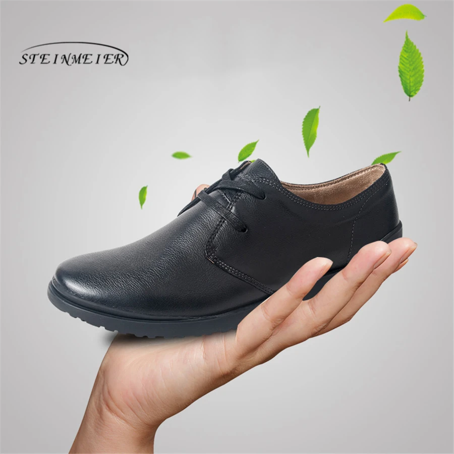 Vestido Negócios Sapatos Dos Apartamentos Marca E Casuais Homens Black De Macio Up Genuíno Lace Homem Preto Couro Laços Confortável TXFXxH