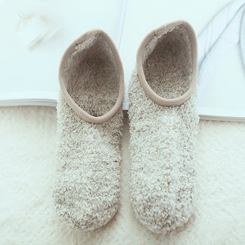 [EIOISAPRA]Coral Fleece Solid Warmer Floor Socks Women Reto Meias Funny Socks Lovely Sox Candy Color Antiskid Calcetines Mujer