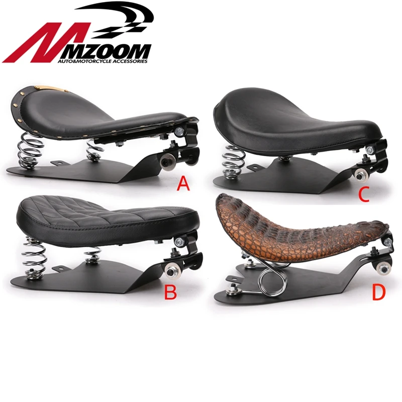 

Motorcycle Solo Seat Baseplate & Springs & Bracket Mounting Kit Cushion Spring Base Metal + Leather for Sportster Bobber Chopper