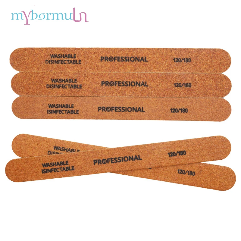 

5 pcs Durable Wood Nail File 120/180 Long straight professional Double-sided Nail File Nail Art Tools Disposable Cuticle Remover