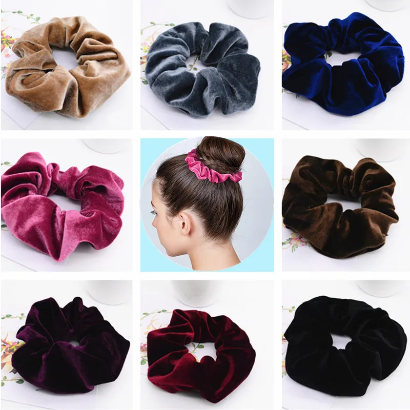 New-Arrival-Quality-Velvet-Scrunchies-for-hair-Adult-Women-Hair-Ties-Ponytail-Holder-Accessories-PT013 (2)